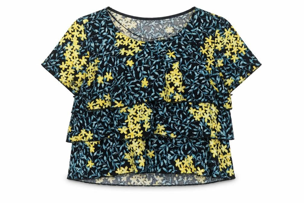 Womens UK Size S Zara Multicoloured Basic T-Shirt