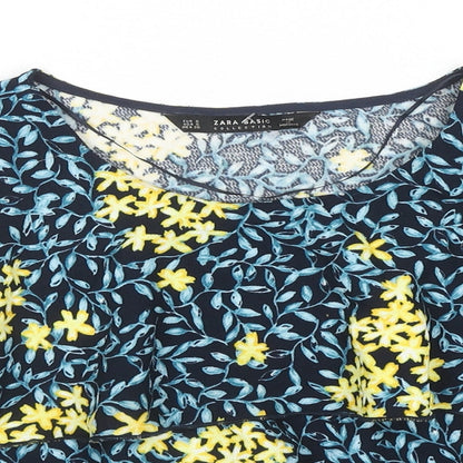 Womens UK Size S Zara Multicoloured Basic T-Shirt