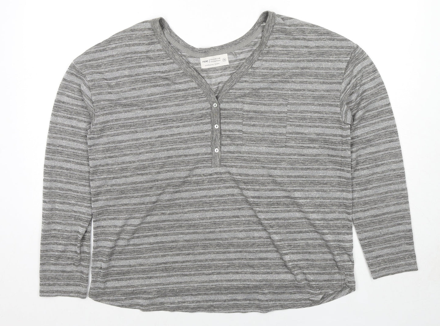 Womens UK Size 14 NEXT Grey Basic Blouse