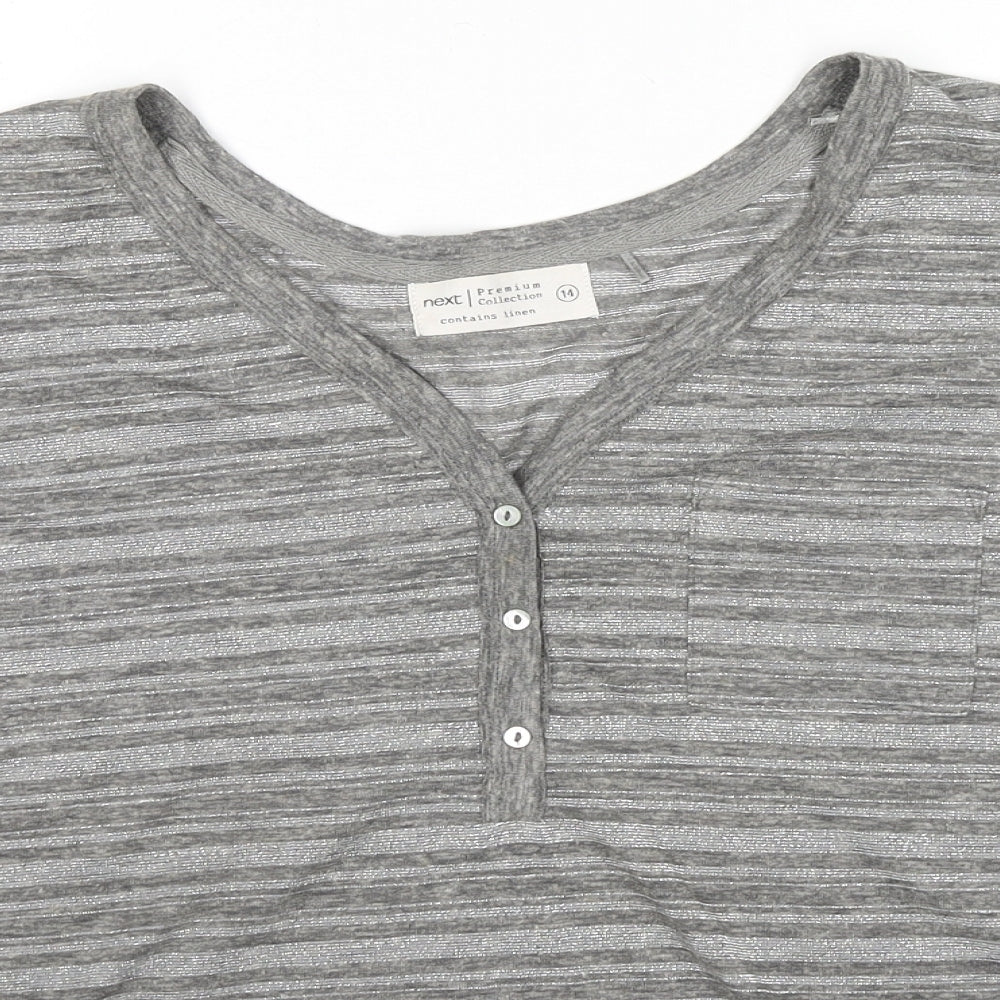 Womens UK Size 14 NEXT Grey Basic Blouse