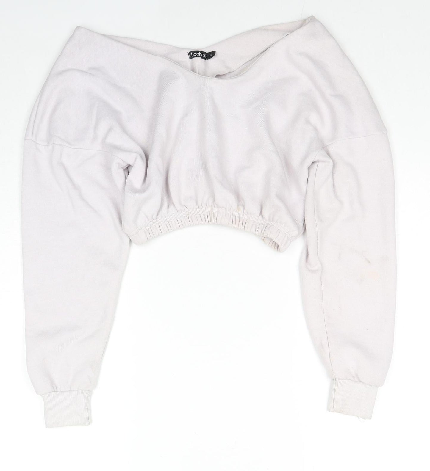 Boohoo Womens Grey Cotton Pullover Sweatshirt Size S Pullover