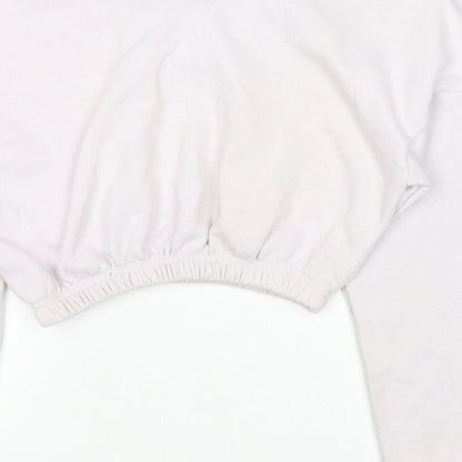 Boohoo Womens Grey Cotton Pullover Sweatshirt Size S Pullover