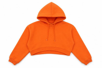 Zara Womens Orange Cotton Pullover Hoodie Size S Pullover