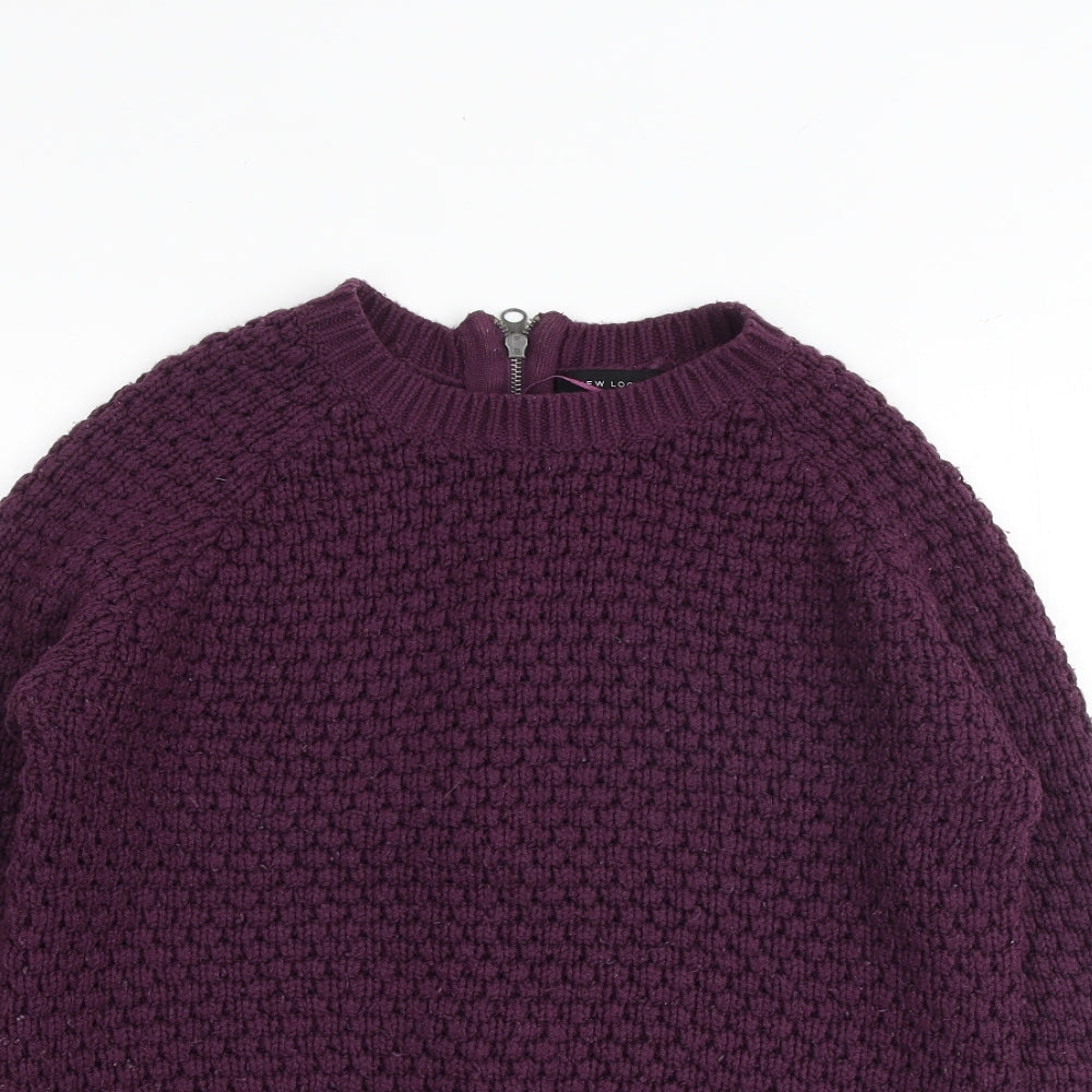 Womens UK Size 8 New Look Purple Pullover Jumper