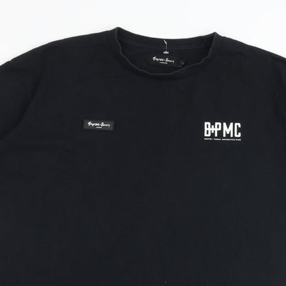 Buster + Punch Mens Black Cotton T-Shirt Size XS Round Neck