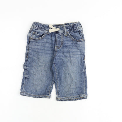Gap Boys Blue Cotton Bermuda Shorts Size S Regular Drawstring