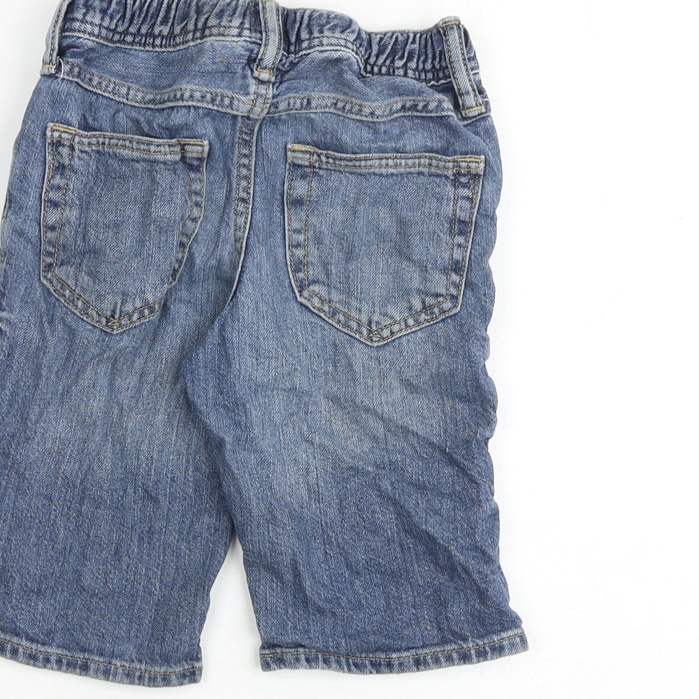 Gap Boys Blue Cotton Bermuda Shorts Size S Regular Drawstring