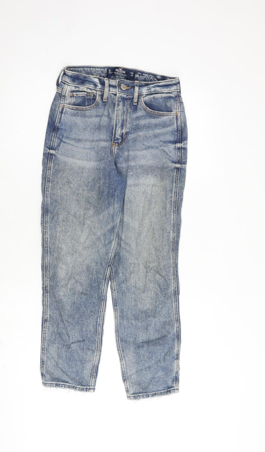 Hollister Womens Blue Cotton Straight Jeans Size 24 in L25 in Regular Zip