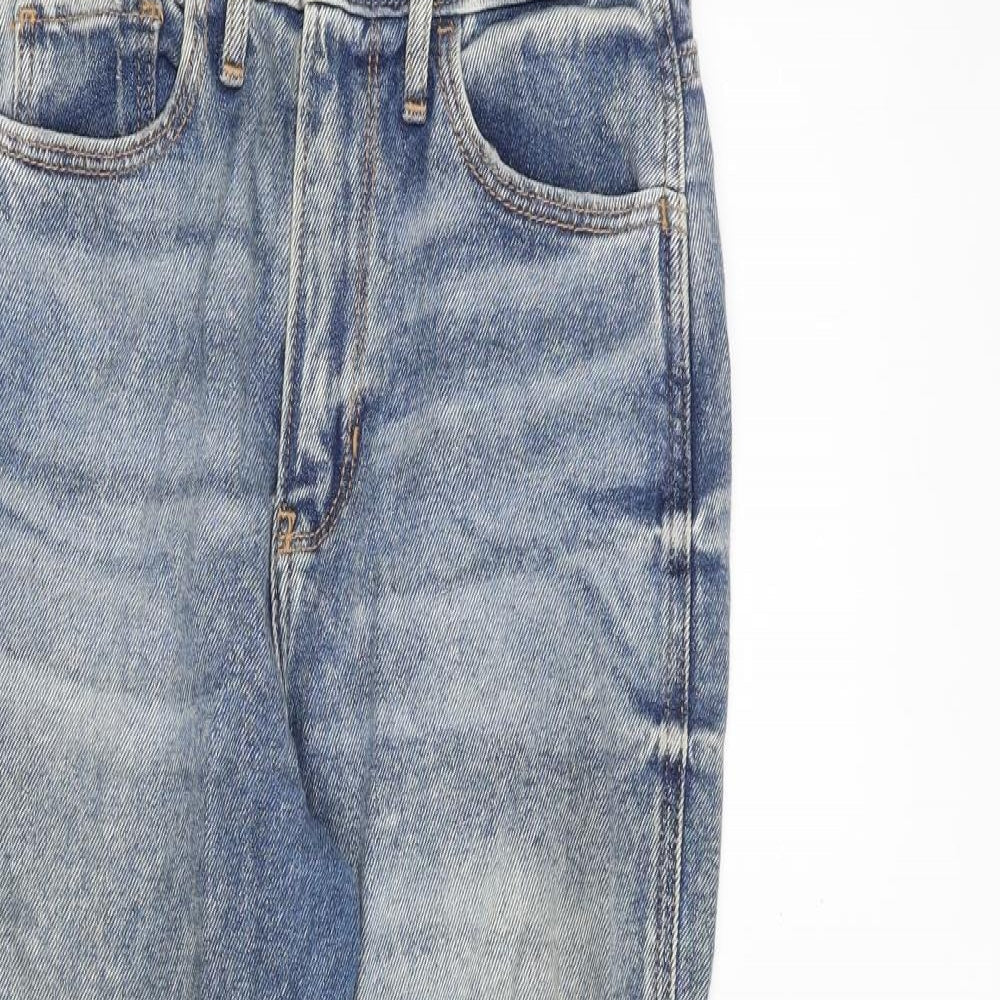 Hollister Womens Blue Cotton Straight Jeans Size 24 in L25 in Regular Zip