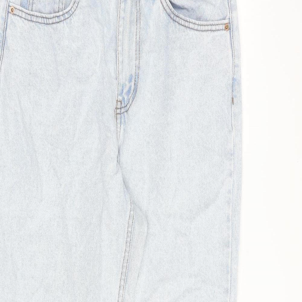 Denim & Co. Womens Blue Cotton Mom Jeans Size 10 L28 in Regular Zip