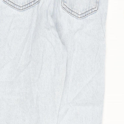 Denim & Co. Womens Blue Cotton Mom Jeans Size 10 L28 in Regular Zip