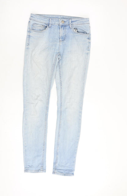 Topshop Womens Blue Cotton Skinny Jeans Size 26 in L30 in Regular Zip