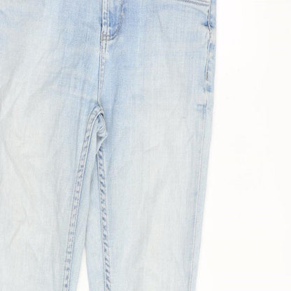 Topshop Womens Blue Cotton Skinny Jeans Size 26 in L30 in Regular Zip