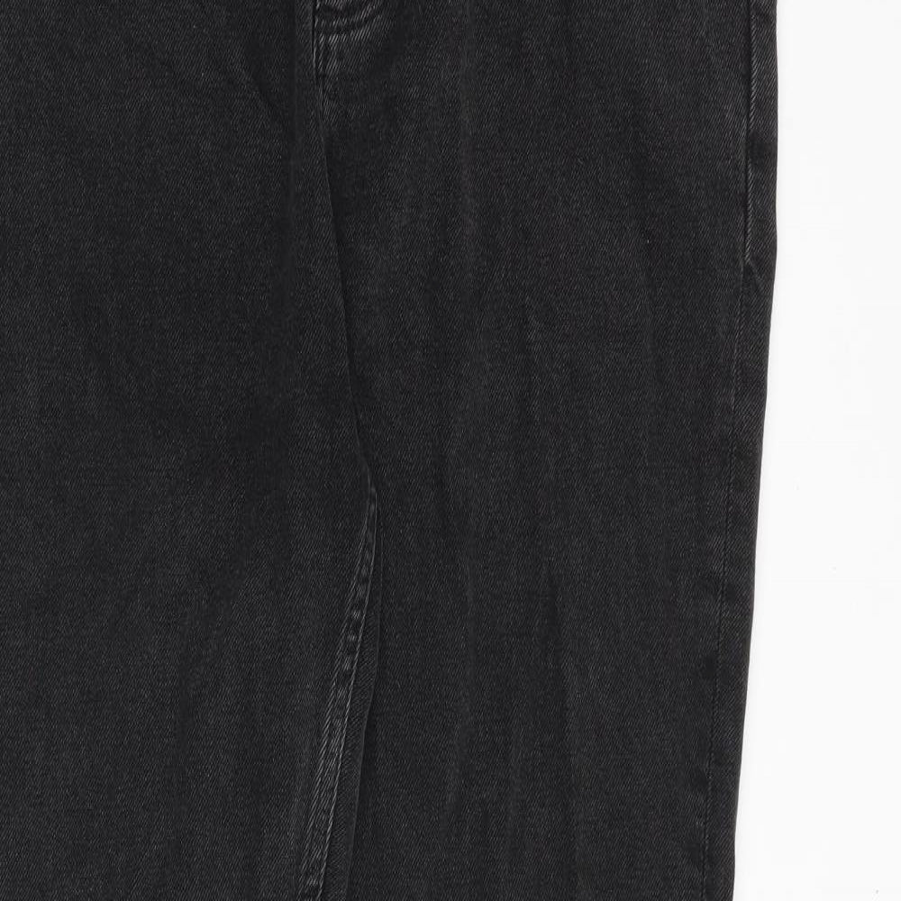 ASOS Womens Grey Cotton Straight Jeans Size 32 in L34 in Regular Zip - Raw Hem