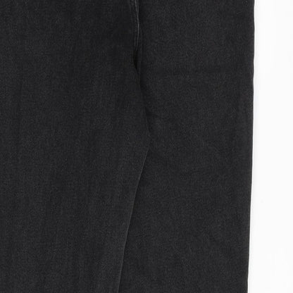 ASOS Womens Grey Cotton Straight Jeans Size 32 in L34 in Regular Zip - Raw Hem