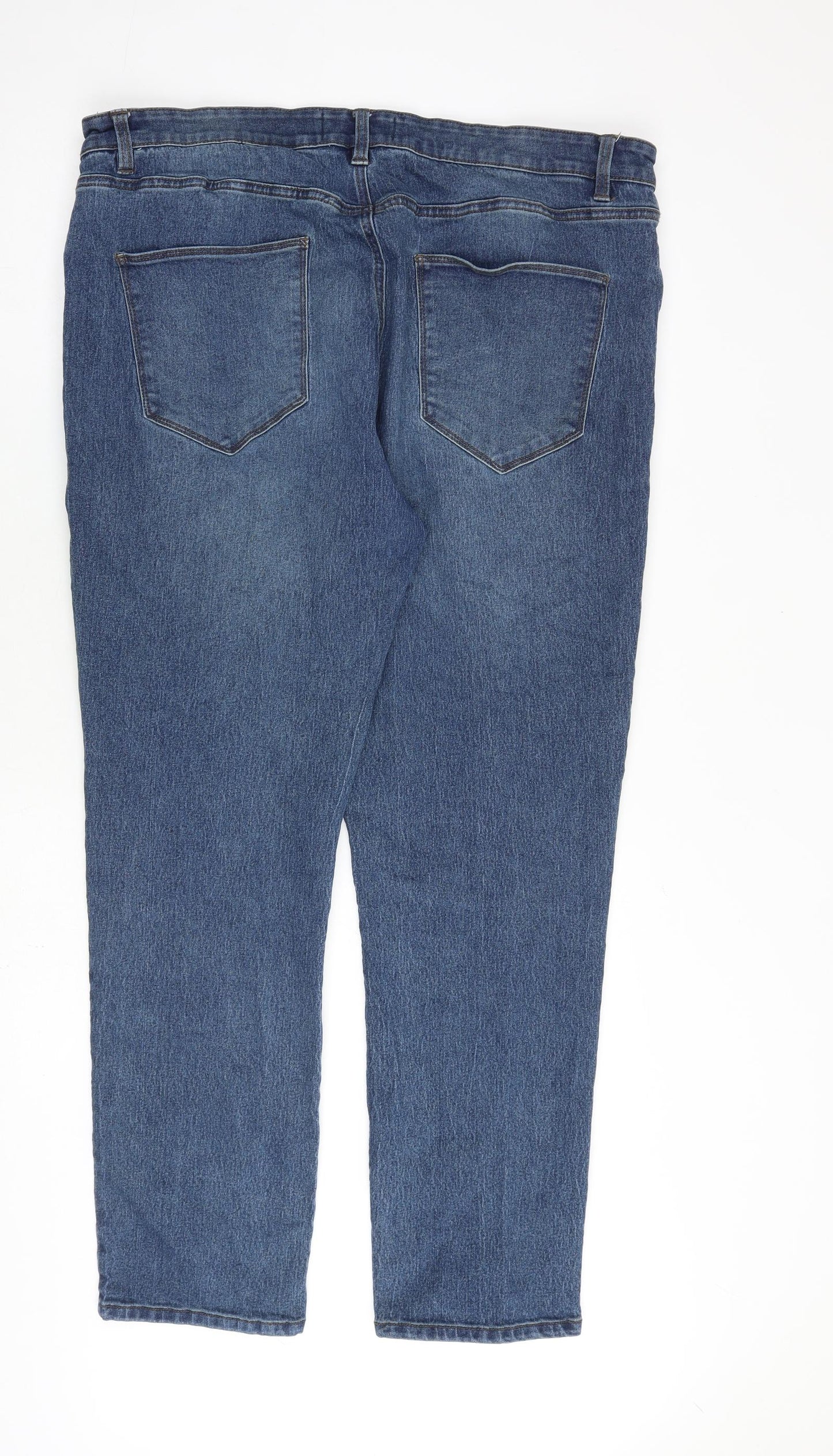 Very Mens Blue Cotton Straight Jeans Size 42 in L30 in Regular Zip