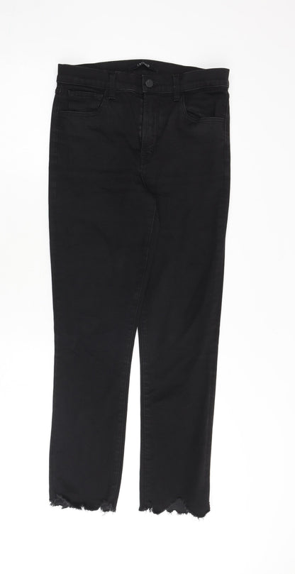Womens UK Size 27 in J Brand Regular Fit Straight Black Jeans
