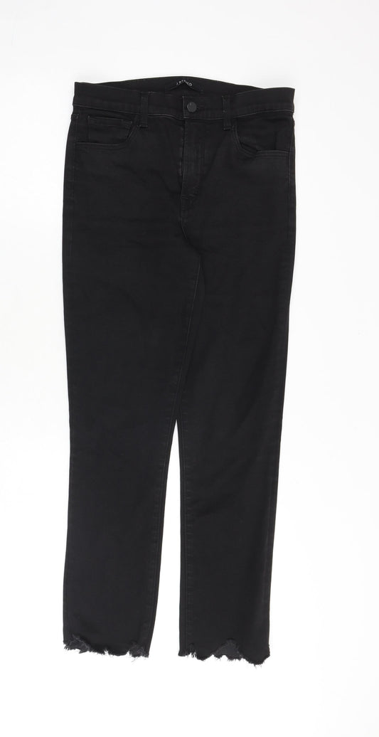 Womens UK Size 27 in J Brand Regular Fit Straight Black Jeans