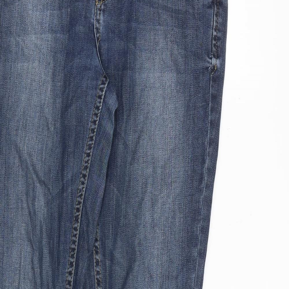 Topshop Womens Blue Cotton Skinny Jeans Size 28 in L32 in Regular Zip