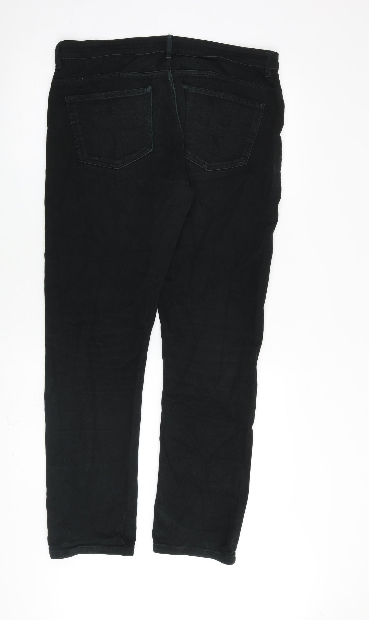 Denim & Co. Mens Green Cotton Straight Jeans Size 32 in L32 in Regular Zip