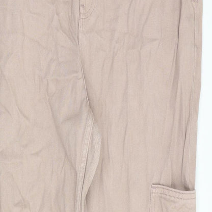 Monki Womens Pink Cotton Straight Jeans Size 34 in L31 in Regular Zip