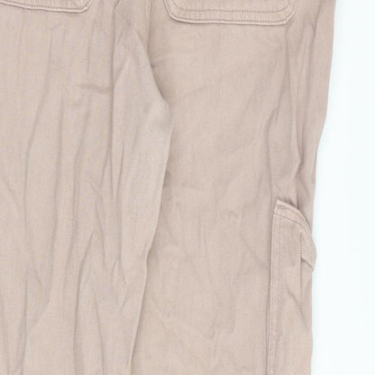 Monki Womens Pink Cotton Straight Jeans Size 34 in L31 in Regular Zip