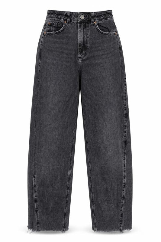 Garage Denim Womens Grey Cotton Mom Jeans Size 25 in L30 in Regular Zip - Raw Hem