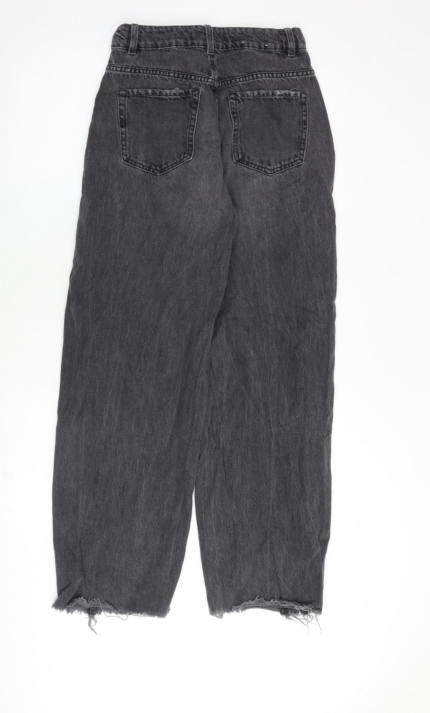 Garage Denim Womens Grey Cotton Mom Jeans Size 25 in L30 in Regular Zip - Raw Hem