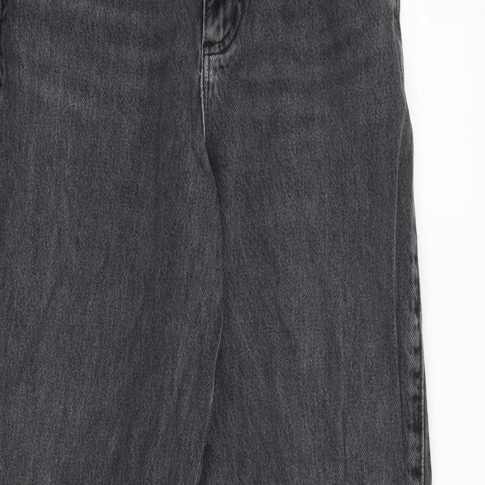 Garage Denim Womens Grey Cotton Mom Jeans Size 25 in L30 in Regular Zip - Raw Hem