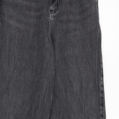 Garage Denim Womens Grey Cotton Mom Jeans Size 25 in L30 in Regular Zip - Raw Hem