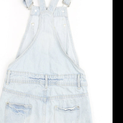 Denim & Co. Womens Blue 100% Cotton Dungaree One-Piece Size 6 Buckle