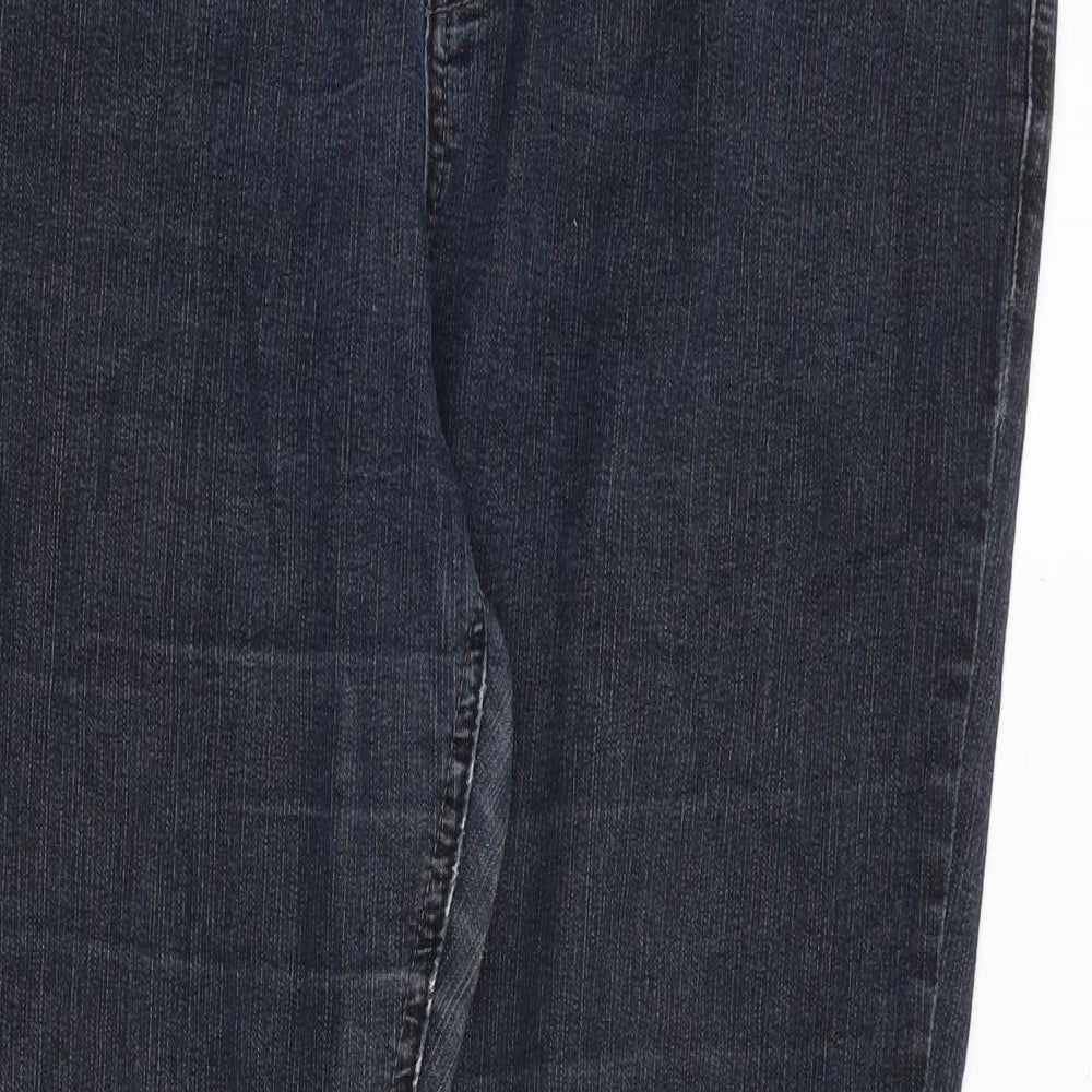 Authentic Denim Womens Blue Cotton Straight Jeans Size 16 L29 in Regular Zip