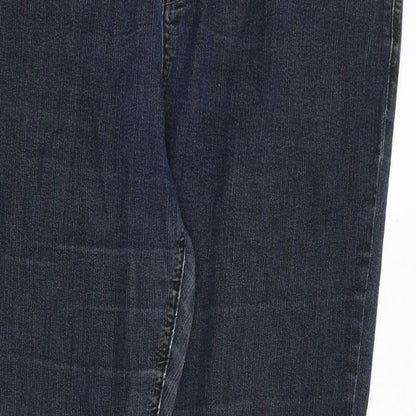 Authentic Denim Womens Blue Cotton Straight Jeans Size 16 L29 in Regular Zip