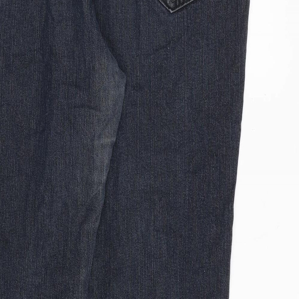 Authentic Denim Womens Blue Cotton Straight Jeans Size 16 L29 in Regular Zip