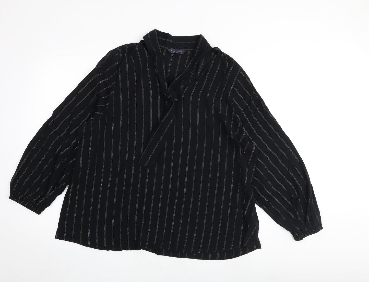 Womens UK Size 22 Marks and Spencer Black Basic Blouse