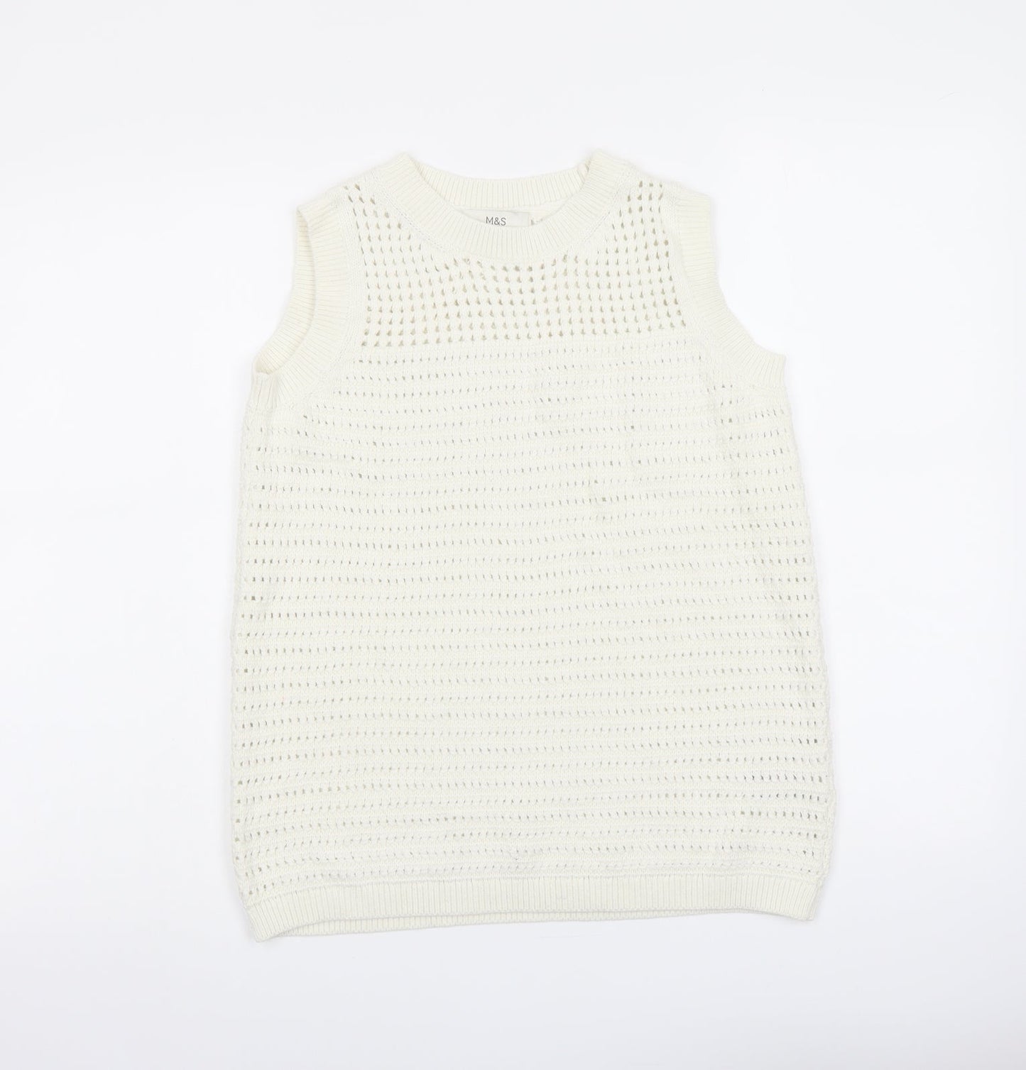 Womens UK Size XS Marks and Spencer Ivory Vest Jumper