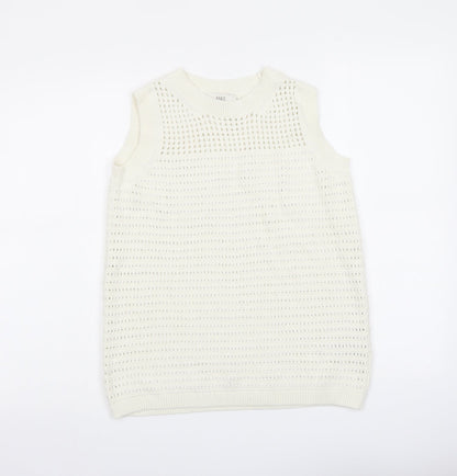 Womens UK Size XS Marks and Spencer Ivory Vest Jumper