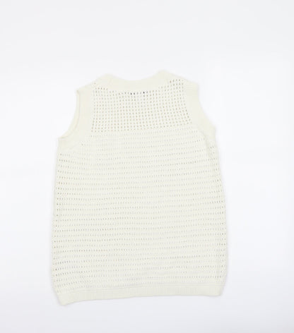 Womens UK Size XS Marks and Spencer Ivory Vest Jumper