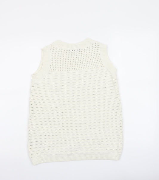 Womens UK Size XS Marks and Spencer Ivory Vest Jumper