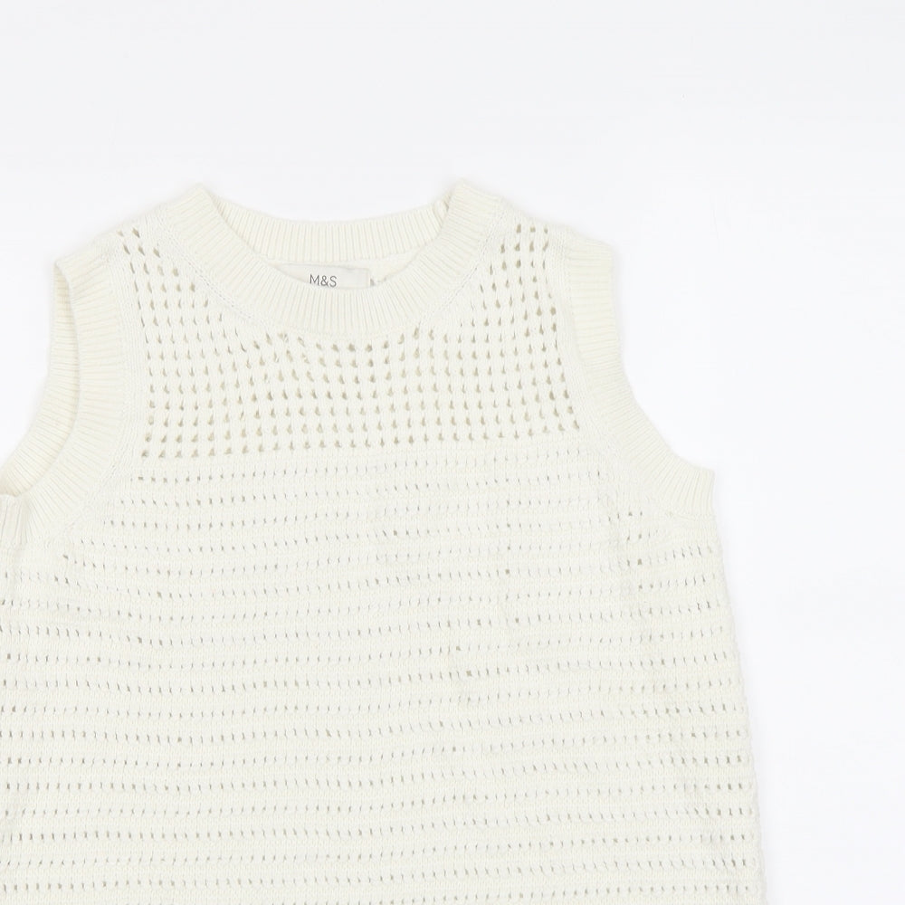 Womens UK Size XS Marks and Spencer Ivory Vest Jumper