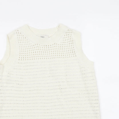 Womens UK Size XS Marks and Spencer Ivory Vest Jumper