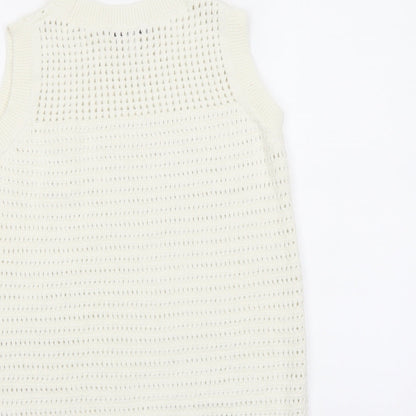 Womens UK Size XS Marks and Spencer Ivory Vest Jumper