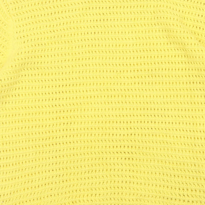 Marks and Spencer Womens Yellow Crew Neck Cotton Pullover Jumper Size M