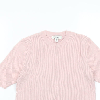 Womens UK Size M Marks and Spencer Pink Pullover Jumper