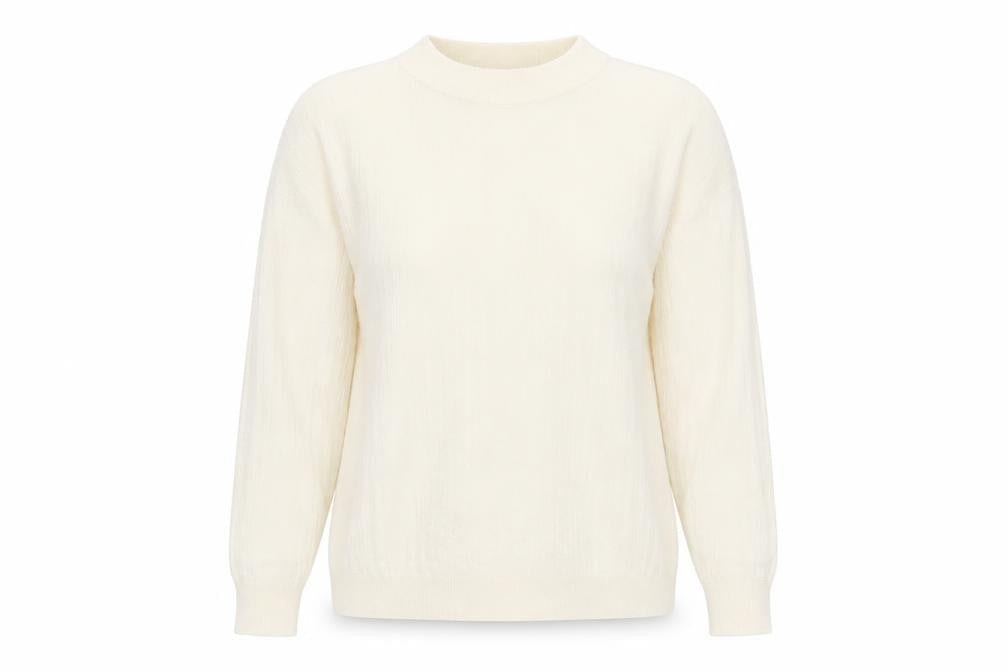 Classics Womens Ivory Mock Neck Acrylic Pullover Jumper Size 16