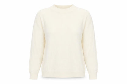 Classics Womens Ivory Mock Neck Acrylic Pullover Jumper Size 16