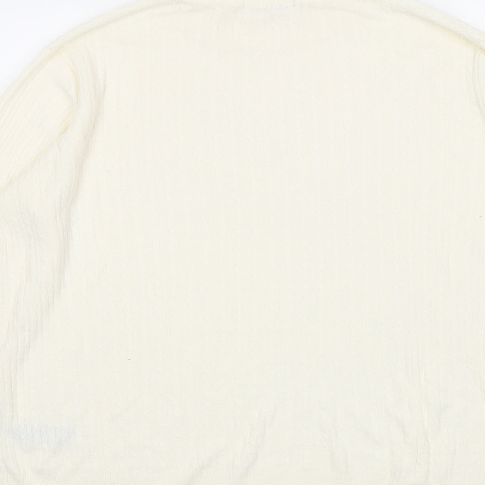 Womens UK Size 16 Classic Ivory Pullover Jumper