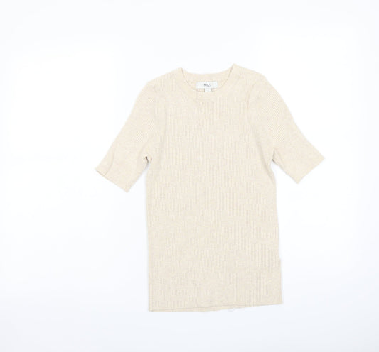 Womens UK Size S Marks and Spencer Beige Pullover Jumper