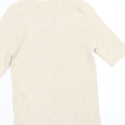 Womens UK Size S Marks and Spencer Beige Pullover Jumper
