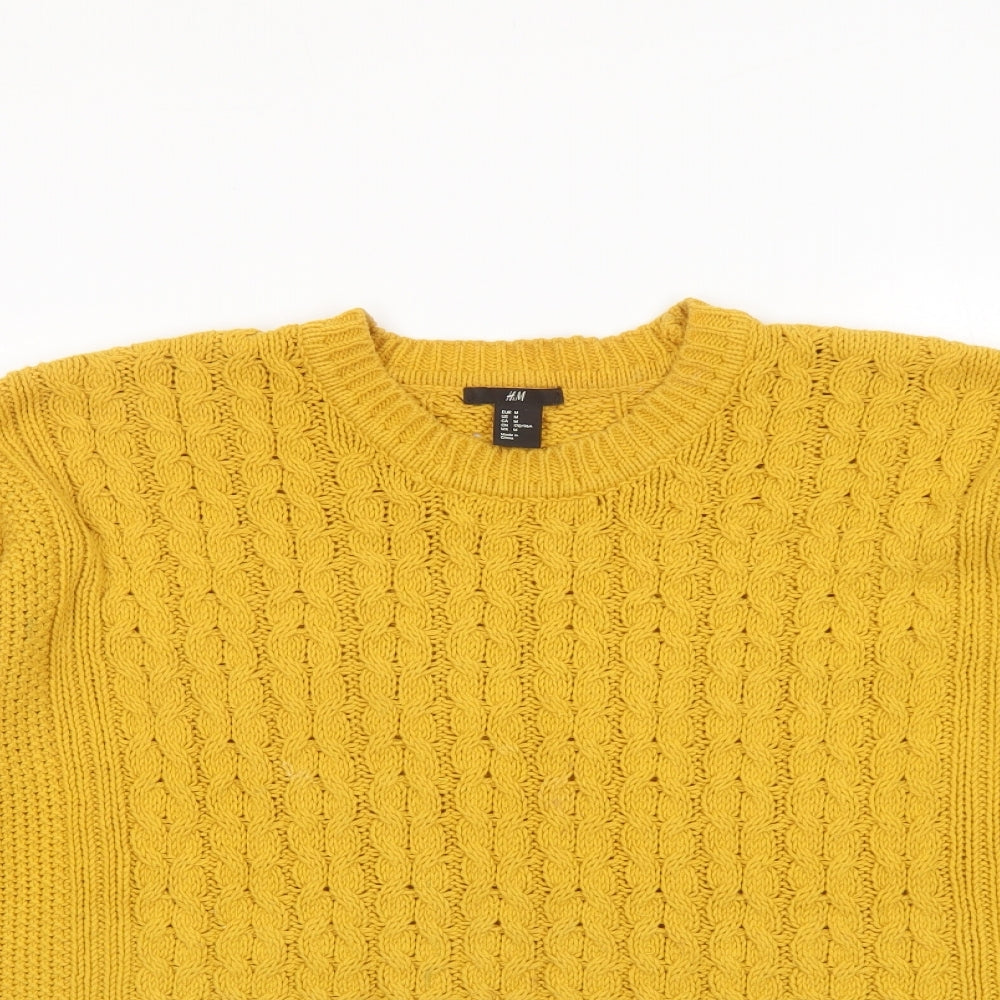 Womens UK Size M H&M Yellow Pullover Jumper